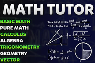 tutor college algebra, matrix algebra, vector algebra and math online