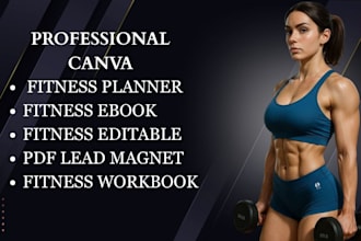 do canva editable health fitness ebook pdf lead magnet planner and journal