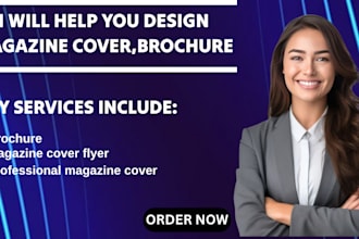design professional magazine cover, magazine cover flyer, brochure