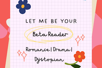 beta read your romance, drama, or dystopian story with emotional feedback