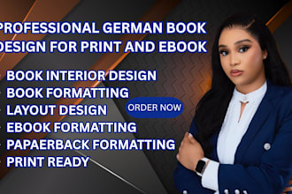 design, format your  german book interior design ready for print, publishing