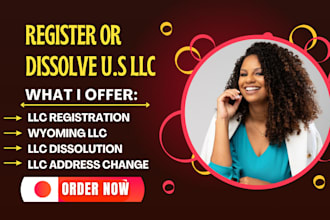 register US llc in wyoming, texas, delaware or dissolve llc, amend llc close ein