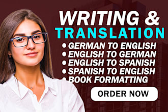 translate spanish german ebook content writing amazon kindle kdp lulu publish