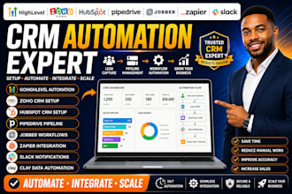 gohighlevel automation pipedrive zoho crm setup jobber hubspot zapier slack clay