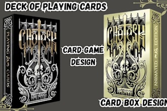 card box, mailer box, card game design, playing cards, game deck, packaging box