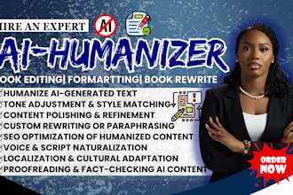 humanize ai content, ai content edit, rewrite ai content, book editing