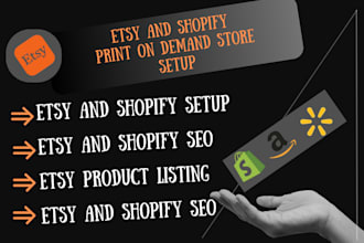 build etsy shopify print on demand store, printify product design, SEO listing