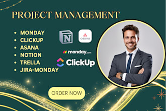 provide monday CRM setup clickup, notion, asana, jira, workspace trello