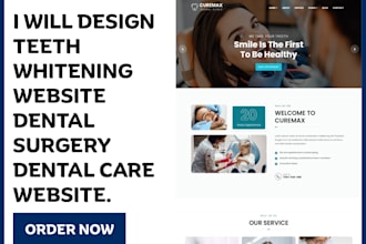 design responsive teeth whitening website dental surgery dental care website