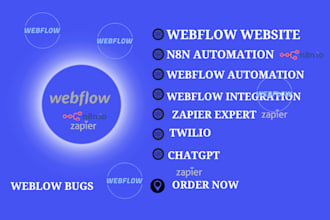 fix or automate webflow with zapier, n8n, twilio vapi, airtable apls