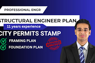 do structural analysis structure design engineering stamp plans for city permit