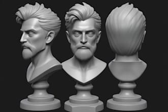 sculpture 3d character for games, head bust model, person other for 3d printing