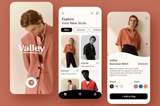 design ecommerce fashion app, uiux design, mobile app design, fashion website