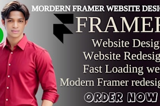 design and develop a modern responsive framer website or landing page