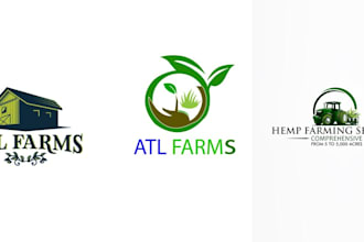 design farm agriculture lawn care logo