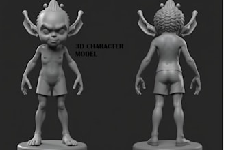 sculpt 3d character 3d model 3d sculpture for printing with zbrush and blender