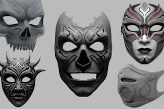 sculpt custom 3d print ready cosplay 3d mask model helmet armor weapon stl file