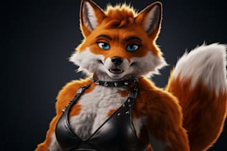 do vr chat avatar, furry avatar,  vr character, anime 3d vtuber model vtubing