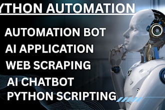 do python ai, web scraping, ai app, automation bot, ai chatbot, ocr rag llm api
