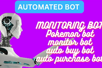 develop pokemon bot auto purchase bot amazon bot shopping bot popmart bot buying