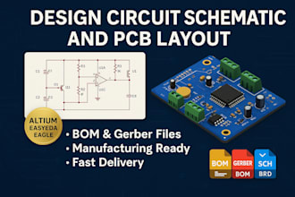 design circuit schematic pcb layout in altium easyeda eagle bom and gerber files