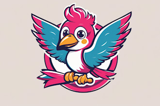 do bird mascot logo in 12 hours