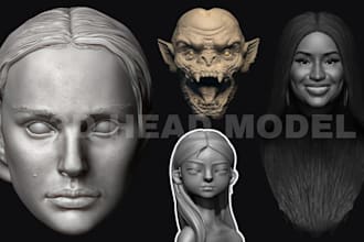 sculpt realistic 3d head statues bust model 3d face stl model for 3d printing