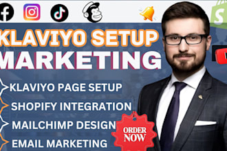 design, setup klaviyo, mailchimp brevo email marketing templates campaign flows