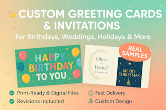 design custom greeting, birthday, wedding and party invitation cards in canva