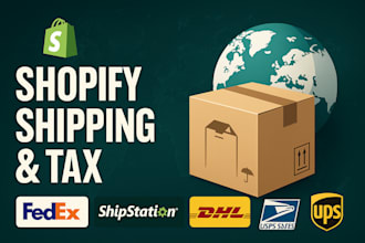 setup shopify shipping and tax, store audit to fix shopify shipping worldwide