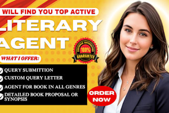 find active literary agent  edit or write query letter to secure publishing deal
