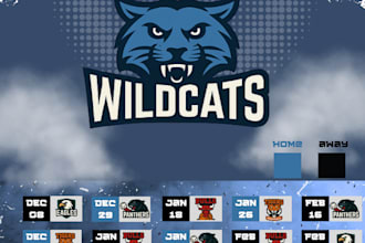 custom sports graphics and social media templates gameday, final score, schedule