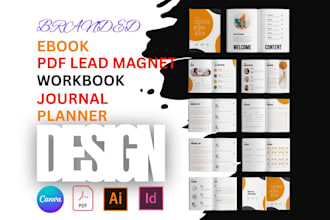 canva ebook design, PDF lead magnet, workbook, journal, formatting layout design