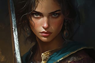 make realistic fantasy dnd character illustration