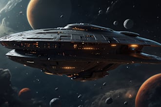 create spaceship concept art for you