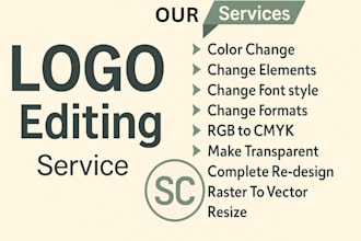 design redesign modify refresh alter upgrade revamp or tweak blur logo in vector