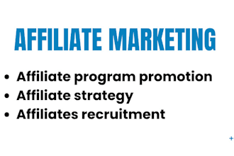 do affiliate marketing, program promotion and recruitment