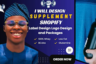 build shopify supplement label design logo design and packages