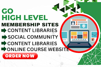 create membership website, social community, content library website with ghl