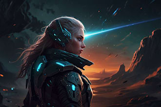 paint scifi or fantasy digital art illustration