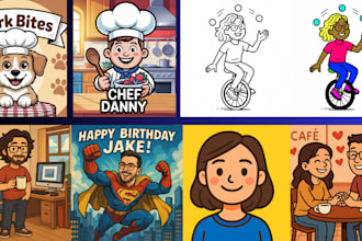 draw unique avatar, cartoon, caricature portrait or logo for you