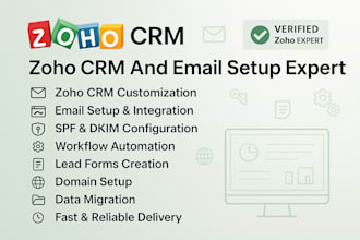 setup zoho crm zoho email domain verify dkim smtp crm automation