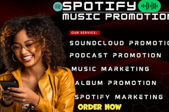 do your spotify music album podcast soundcloud audiomack promotion audience