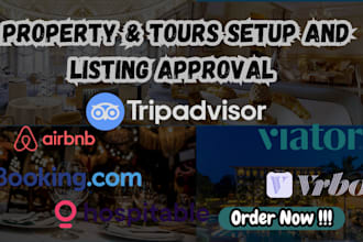 setup listing on airbnb, viator, tripadvisor, booking com, vrbo, hospitable, ota