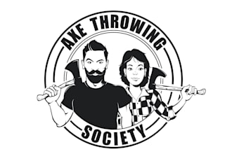 design awesome axe throwing logo