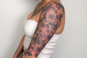 create unique custom tattoo design, tattoo sleeve