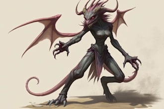 make sketch a concept art and fantasy creature