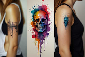 create a watercolor tattoo design