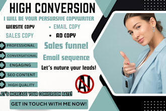 do high converting copywriting for email, sales, ad to boost client acquisition