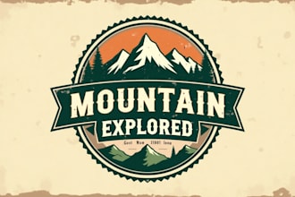 create amazing mountain explore vintage logo  with unlimited revisions